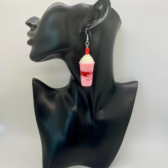 Milkshake Earrings - Coldstone Ice Cream Shake - Foodie Mini Brands Earrings - Picture 4 of 5
